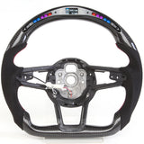 SCUMAXCON Kohlefaser-Leder-Lenkrad-Set, Starttasten, Sport, für Audi R8 TTS TT A3 A4 A5 A6 A7 S3 S4 S5 S6 S7 2006–2021 Modelle 