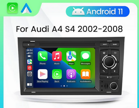 SCUMAXCON 7' BILDSCHIRM AUTORADIO 2+32G MULTIMEDIA VIDEO PLAYER STEREO CARPLAY ANDROID AUTO Für Audi A4 S4 2002-2008 