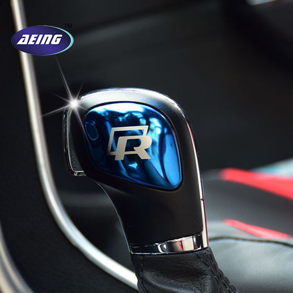 car gear head Car Gear Shift Knob Gear Head Cover R Symbol Stickers for VW Volkswagen Golf 7 MK7 Golf 5 6 Passat B5 B6 B7 Polo CC Jetta