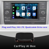 Carplay Ai Box Wireless Carplay Android Box Car Multimedia Player 4+64G/128G Plug Play For Carplay Audio Volvo Ford Benz VW Fit for Original Stereo with wired Carplay