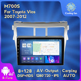 9" Android 11 8core DSP 2.5D IPS Screen Wireless Carplay Android Auto Car Video For Toyota Vios Yaris 2007-2012 4G LTE WIFI GPS Stereo RDS AM FM