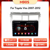 9" Android 11 8core DSP 2.5D IPS Screen Wireless Carplay Android Auto Car Video For Toyota Vios Yaris 2007-2012 4G LTE WIFI GPS Stereo RDS AM FM