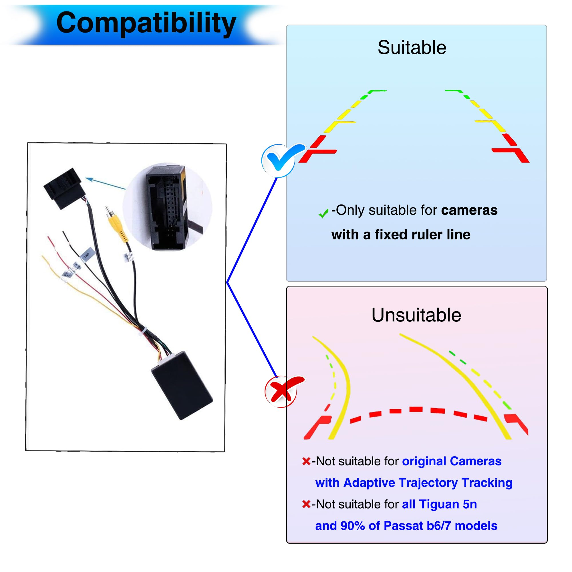 Rearview Backup Camera Video Harness Adapter Vw Mk5 Mk6 B6 Rear View ...