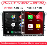 SCUMAXCON 7"/9" Stereo Android 13 Wireless Carplay Android auto Bluetooth WiFi USB GPS IPS for VW Jetta Golf Passat Caddy Tiguan Transporter