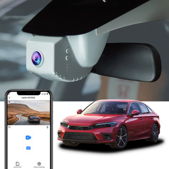 DVR für Honda Civic 11. Generation 2022, Civic Sedan Hatchback Si Sedan 4K Dashcam, Videorecorder im OEM-Look, Stromversorgung der Zimmerlampe