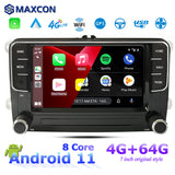 SCUMAXCON 7" Car Radio Stereo Android 11 4+64G Carplay Android auto Bluetooth WiFi USB GPS IPS Touchscreen RCD330 Style for VW Jetta Golf Passat Caddy Tiguan Transporter CC Altas